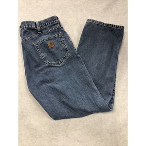 Carhartt  Relaxed Fit Straight Leg Denim Blue Jeans Mens Size 40x32 C433